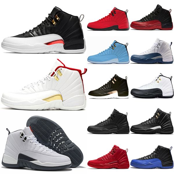 

12 reverse taxi 12s men basketball shoes midnight black white grey flu game royal mens trainer athletic sports walking hiking sneakers