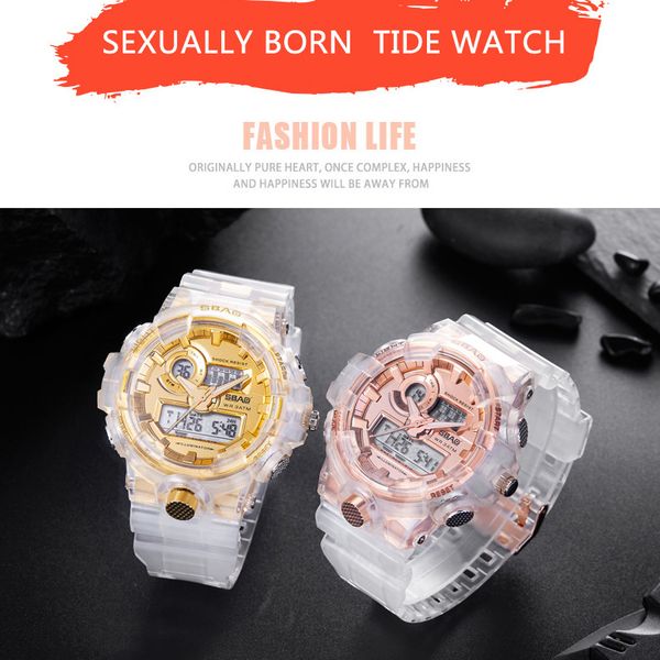 

men's sports fashion luminous alarm clock electronic watch waterproof watch f710, Slivery;brown
