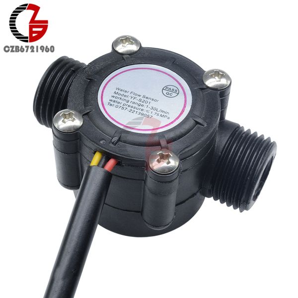 

12v water flow sensor dc 5-18v flowmeter hall flow sensor water control liquid switch 1-30l/min 2.0mpa yf-s201