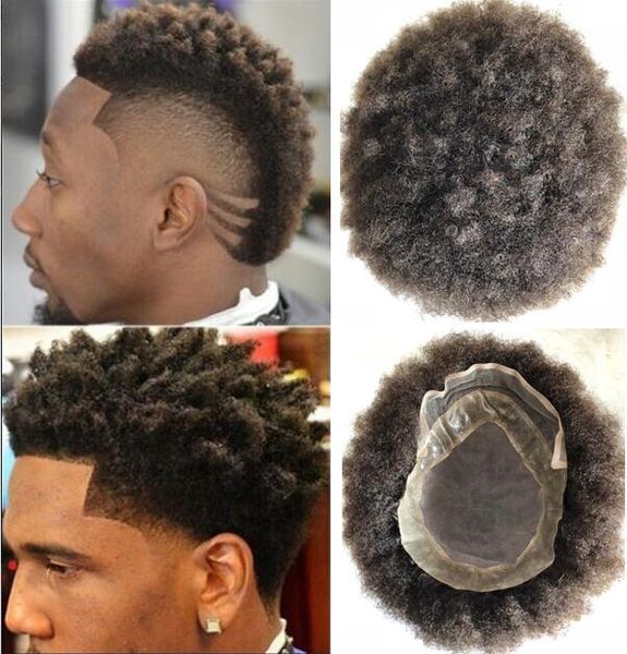 2019 Men Hair System Afro Hair Toupee Lace Front With Mono Npu