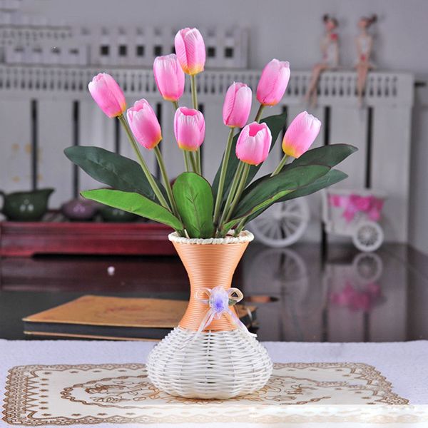 

9 tulip artificial flowers silk flowers home decoration immortal flowersliving room decoration garden