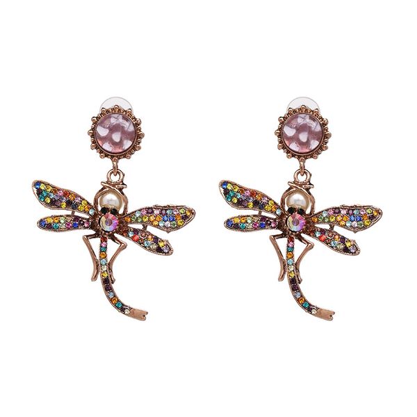 

gereit vintage metal statement earrings for women shiny dragonfly animals fashion drop dangle earrings jewelry wholesale s, Silver