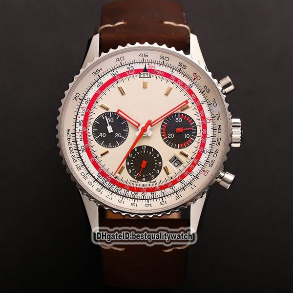 

v9 top twa special edition navitimer b01 43 ab01219a1g1x1 rotation ободок silver case 7750 автоматический хронограф мужские часы luxry часы, Slivery;brown