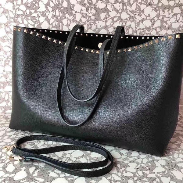 

дизайнер-известный бренд сумки 7a качество сумки бренд дамы заклепки личи зерна натуральная кожа хозяйственные сумки женщина сумка 48 см