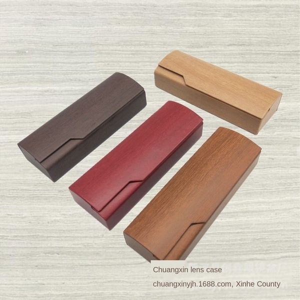 

handmade wood grain box square case glasses case anti-pressure glasses box printable