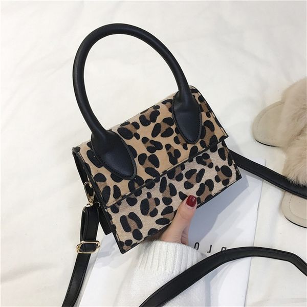 

vintage leopard women's tote handbags female shoulder bags girls leather purses luxury handbags women bags #40