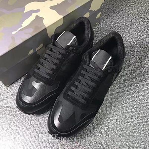 

fashion men designer shoes black gray sneakers genuine leather stud sneakers shoes casual women men dress shoes with box