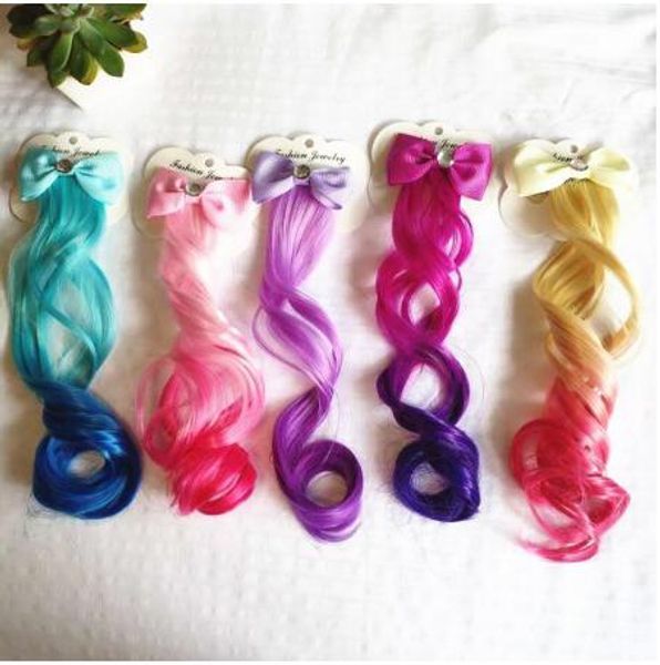 Hot Hair Accessories Colorful Bowtie Hair Clips For Girls Rainbow