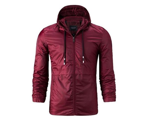 

mens designer windbreak jackets zipper hooded coats fashion casual simple spring autumn long sleeved outerwear mens clothing, Black;brown