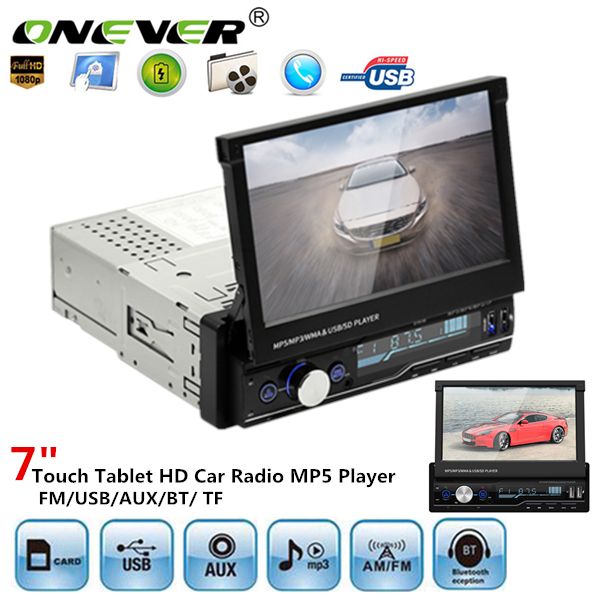 

car mp5 player 7" screen bluetooth wireless handselectronics car stereo radio fm usb aux mp5 media music player gps