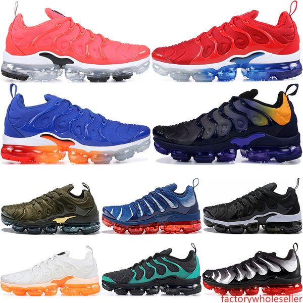 

2019 tn plus men running shoes usa grape red violet blue tropical sunset triple black white womens trainers designer sports shoes sneakers