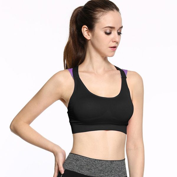 

woman compression padded bra spaghetti strap fast dry elastic tank bra, Black;white