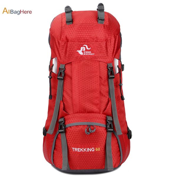 

outdoor waterproof climbing hiking backpack nylon 60l rain cover trekking camping mountaineering backpacks sport travel bags