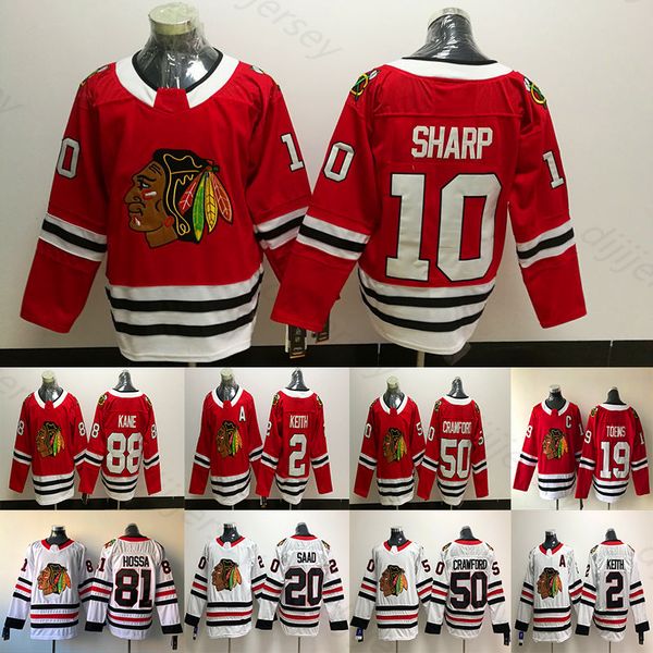 

Men's Chicago Blackhawks Jersey Patrick Kane Jonathan Toews Corey Crawford Duncan Keith Alex DeBrincat Brent Seabrook Hockey Jerseys