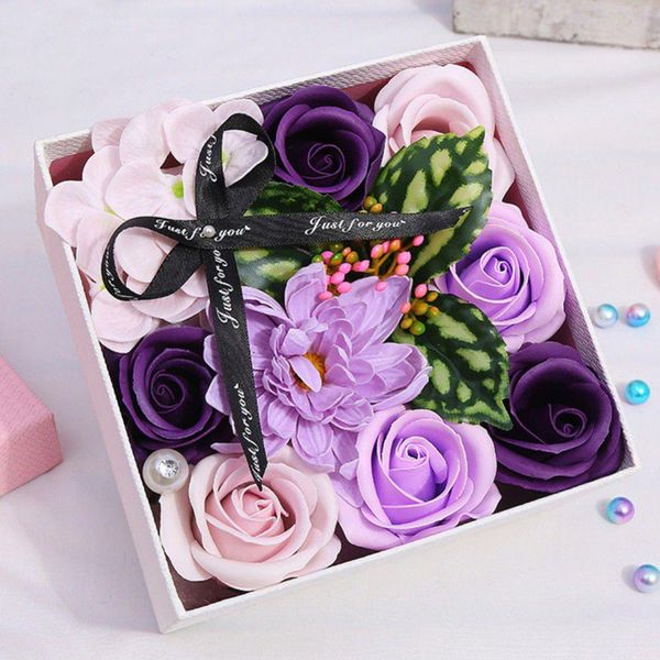 

simulation carnation small square box gift for wedding valentine's day gift 8 colors mother's day soap flower bouquet