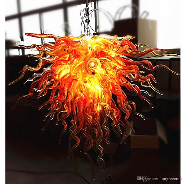 

wholesale price 100% hand blown glass chandelier lightings led bulbs fire gloden color new style chandeliers