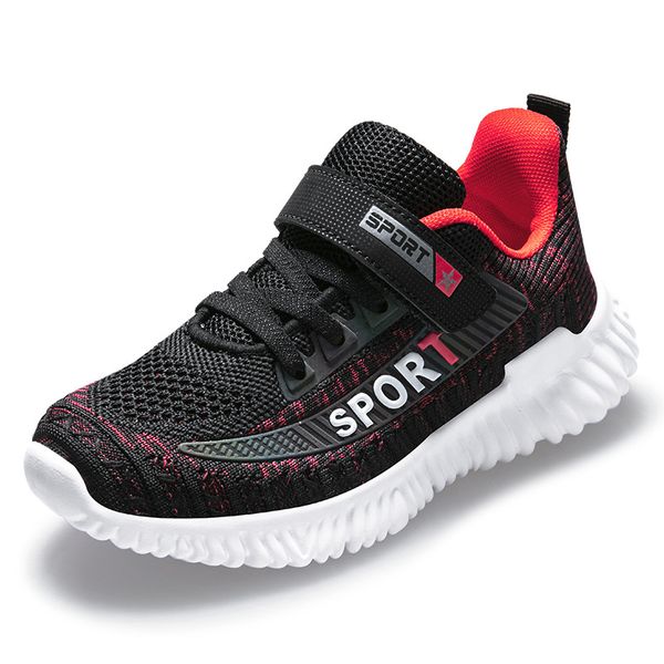 

skhek spring/autumn children shoes girls sports shoes fashion brand casual kids sneaker outdoor training breathable boy, Black;red