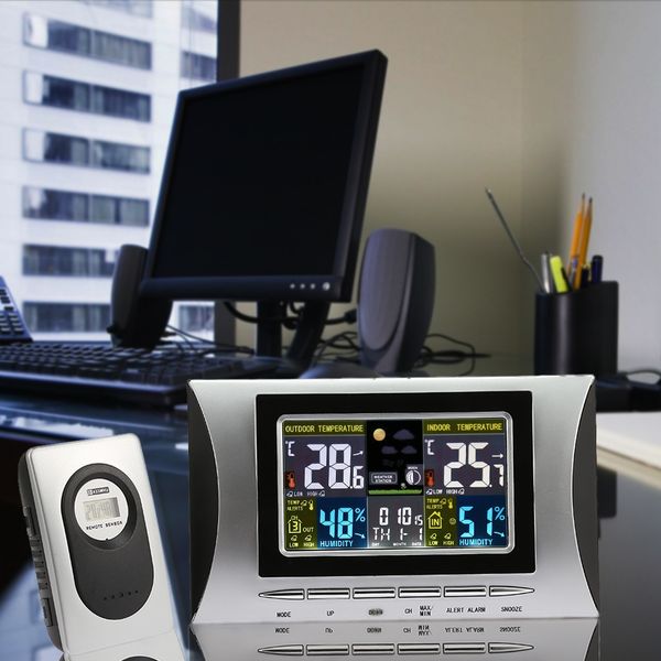 

digital alarm clock with temperature and humidity
