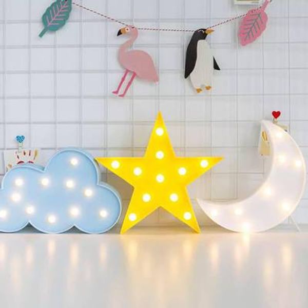 

симпатичные 3d led night light запуск луны облако внутреннее освещение decor креативные лампы детские bedroom подарок для украшения дома sy0