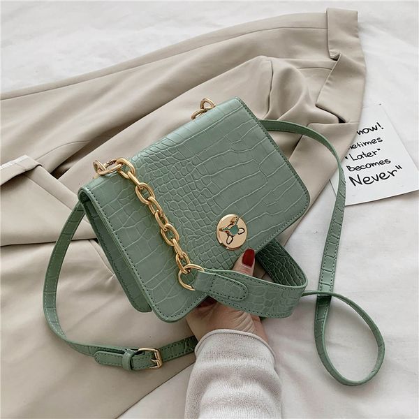 

stone grain pu leather 2020 new small bag female korean version of the shoulder messenger bag chain female