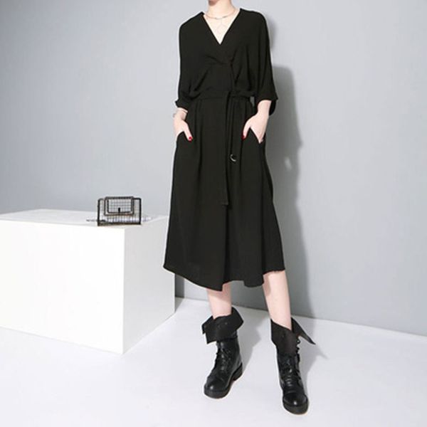 

new women autumn black splicing turn down neck loose wrist sleeve vintage blouses shirts dress fashion vestidos, White;black