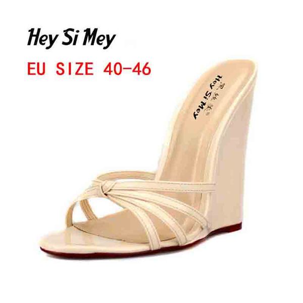 

big size eu 40-46 ladies slippers shoes woman fashion casual super high heel shoes angular finger pure color slipper, Black