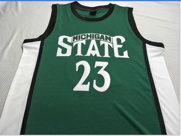 

custom men youth women vintage #23 jason richardson michigan state basketball jersey size s-6xl or custom any name or number jersey, Black