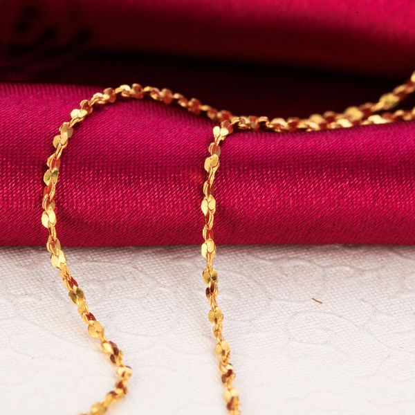 

solid 24k yellow gold necklace chain full star link chain necklace, Silver
