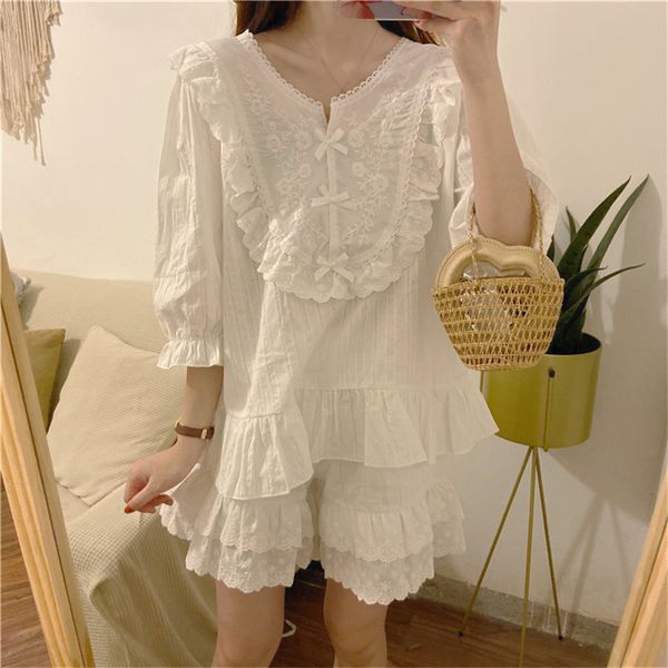 

comelminimalist loose home clothes casual sleepwear 2020 new korean style two-piece suit women pajamas short panst suits, Blue;gray