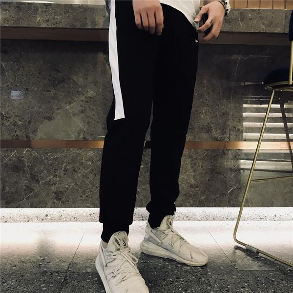 

новые прибыл luxury дизайнерские мужские брюки горячие sweatpants марка для мужчин спортивные штаны с nletters моды для мужчин длинные брюки, Black