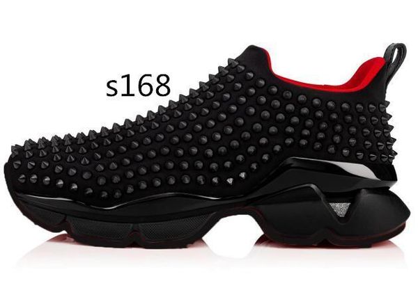 

red krystal spike sock donna flat neoprene sneakers designer luxury mens red bottoms shoes womens rivet spiky sock junior 8, Black