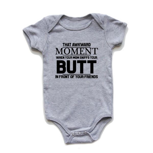 

this annoying moment where your mother sniffs your buttocks in front of your friends cotton newborn baby boy girl body outfit, White