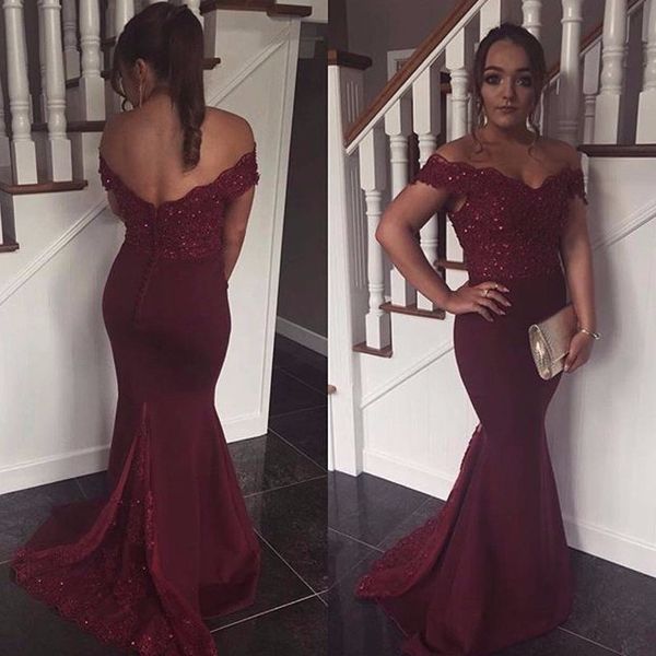 

mermaid lace evening prom dresses off shoulders satin backless sequins beaded formal gowns party cocktail dress wholesale, Black;red