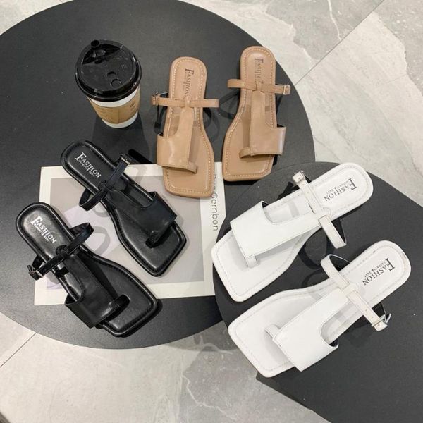 

women's slippers summer beach slippers 2020 casual beach women's shoes summer home flat flip-flops, Black