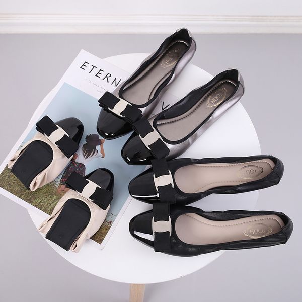 

shoes woman sapato feminino zapatos mujer 2019 loafers women ballerina femme women flat shoes ballet flats round toe rubber pu, Black