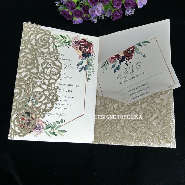 Laser Cut Wedding Invitation Template