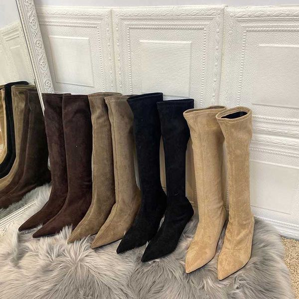 

exceed elastic thin boots sharp increase down fine with socks boots overknee skinny high, Black