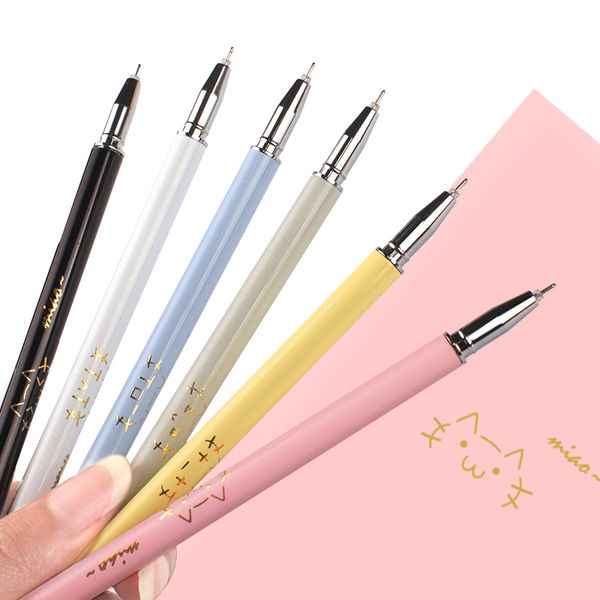 

6pcs/set kawaii cat gel pen 0.5mm creative cute neutral ink pen children gift school office writing supplies stationery