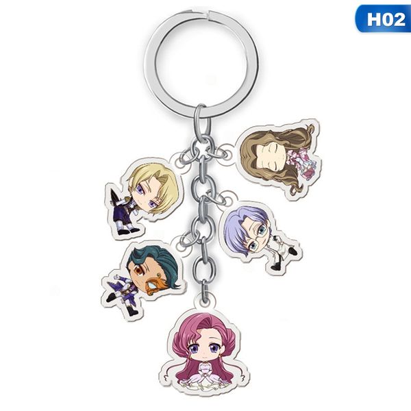 

japanese anime code geass gaiden lelouch acrylic keychain cartoon figure key ring 2019, Silver