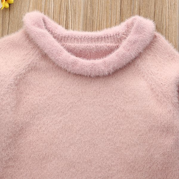 

toddler kid baby girl ruffle knitted sweater warm cardigan pullover fall autumn winter warm outwear, White