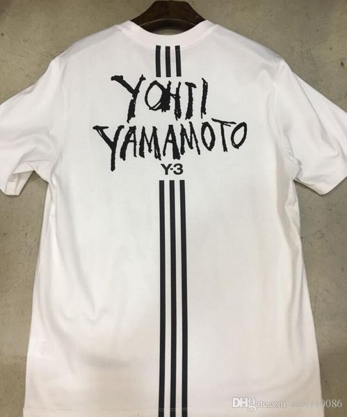 

2020ss unisex лето с коротким рукавом футболка марка дизайнер с letter printed street style женщины мужчины y3 йоджи tops высокого качества, White;black