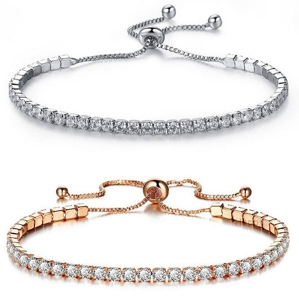 

fashion crystal ladies bracelet light micro-inlaid zircon bracelet female simple adjustable hand party jewelry adjustable bracelet for women, Black