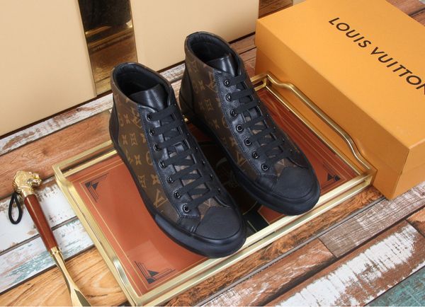 

20ss fashion men's casual shoes man sneakers 2019 autumn lace-up high men shoes canvas shoes chaussure homme, Black