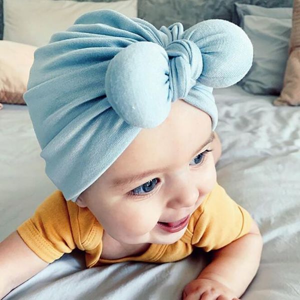 

children's hat autumn and winter 2020 baby cotton fat rabbit ears knot indian hat wy277, Yellow