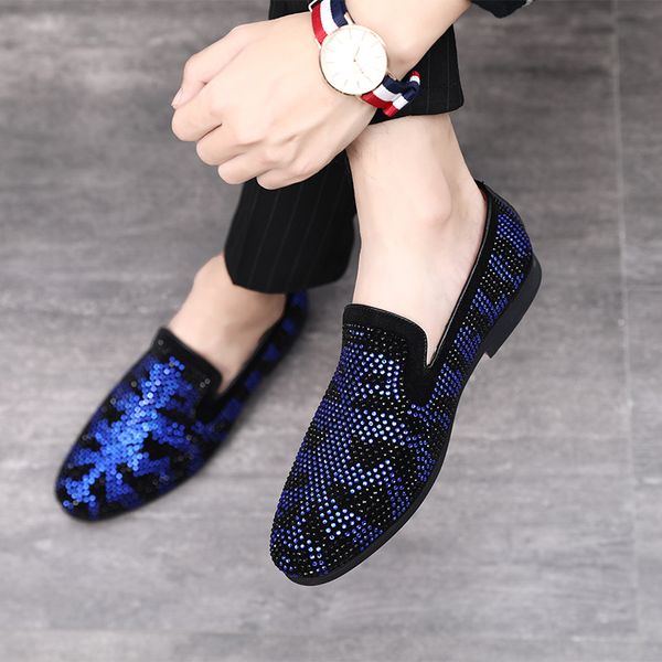 

или ђпил rhinestone mens бѬиано-ил кожа мђжка обђв обђв оѬоконене slip-н, Black
