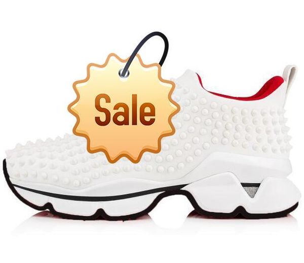 

women men casual shoes.red sole flats with krystal spikes black white donna flats sneakers 4