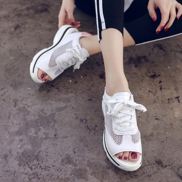 

youyedian open toe sandals for women thick heels women's fashion casual breathable lace up platforms peep toe sandals shoes#g4, Black