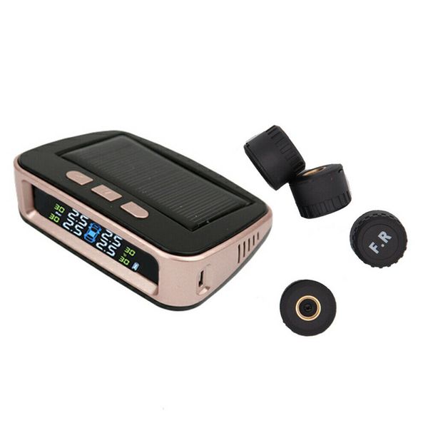 

car wireless tpms tire pressure monitor system solar power 4 external senor automobiles replacement parts tires accessories