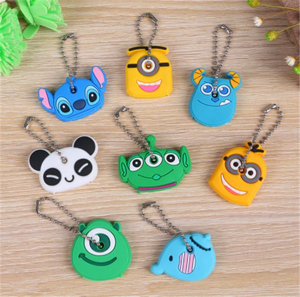 

5 pcs a set cartoon silicone protective key case cover for key control dust cover holder organizer home accessories supplies