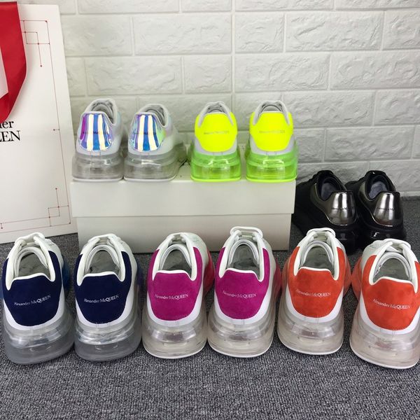 

2020 latest style fashion luxury casual sports high heels slowly increasing shoes basketball men and women flat shoes multiple mixed colors, Black